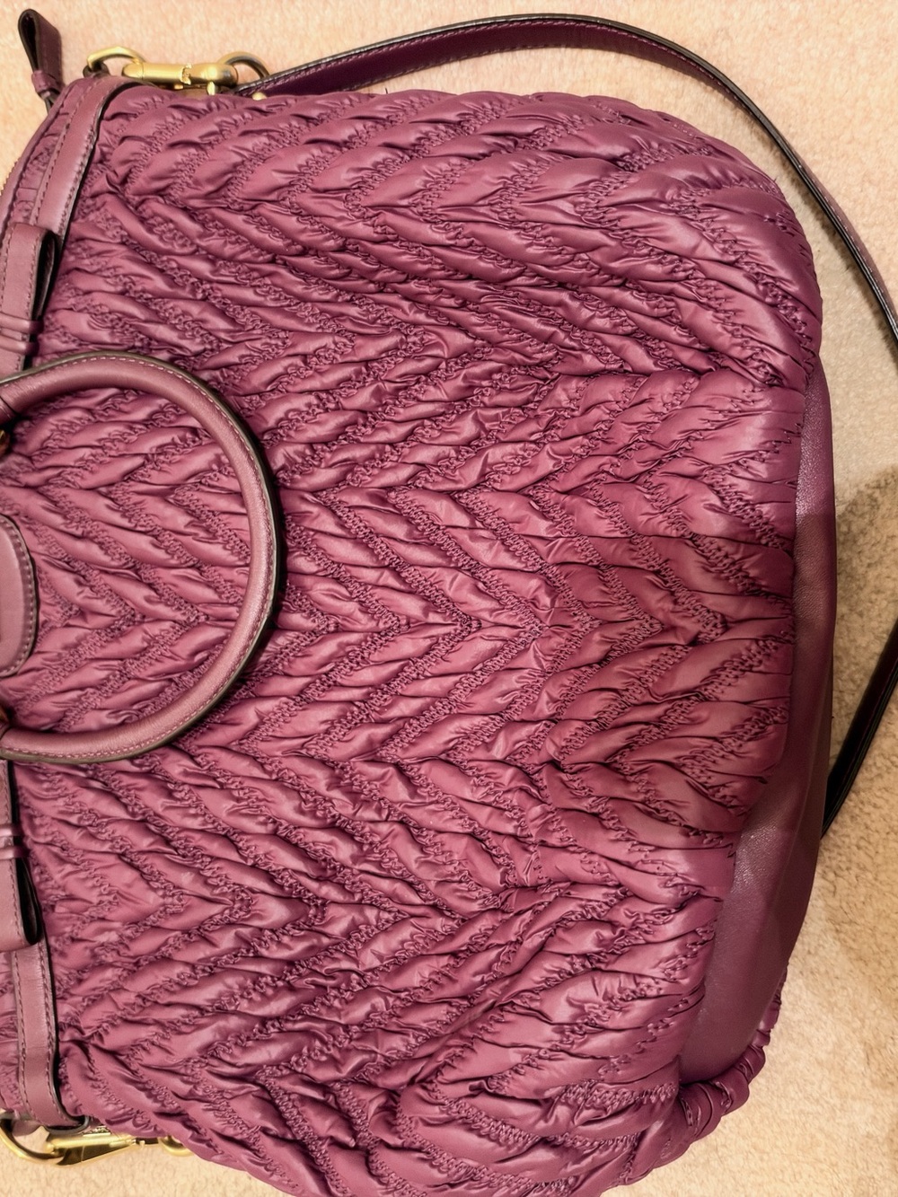 Coach Madison Quilted Chevron Lindsey Satchel, released as part of their celebra